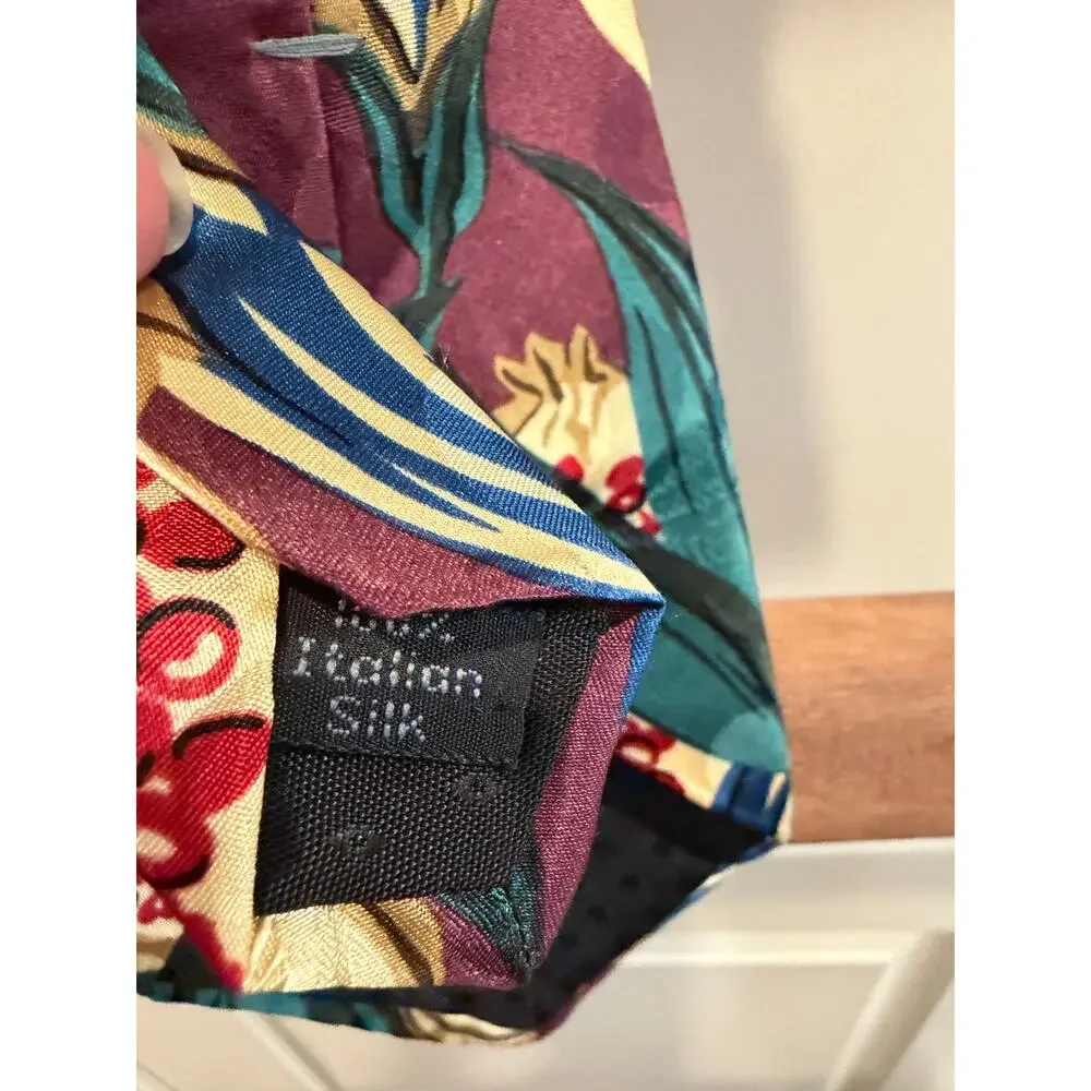 Vintage Bugatti Men's 100% Silk Necktie- Multicolor